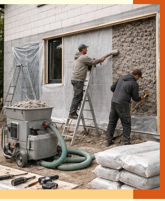 Утепление дома из газобетона эковатой в Златоусте от 4640 руб./м2 | ТепломастерЗлт